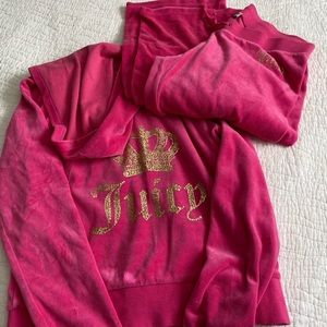 Juicy couture pink track suit velour